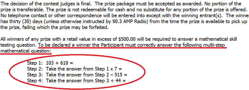 canadian radio contest rules